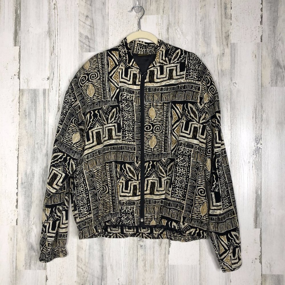 Vintage Womens Abstract Track Jacket Size L